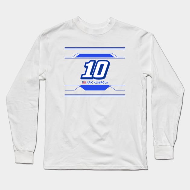 Aric Almirola #10 2023 NASCAR Design Long Sleeve T-Shirt by AR Designs 